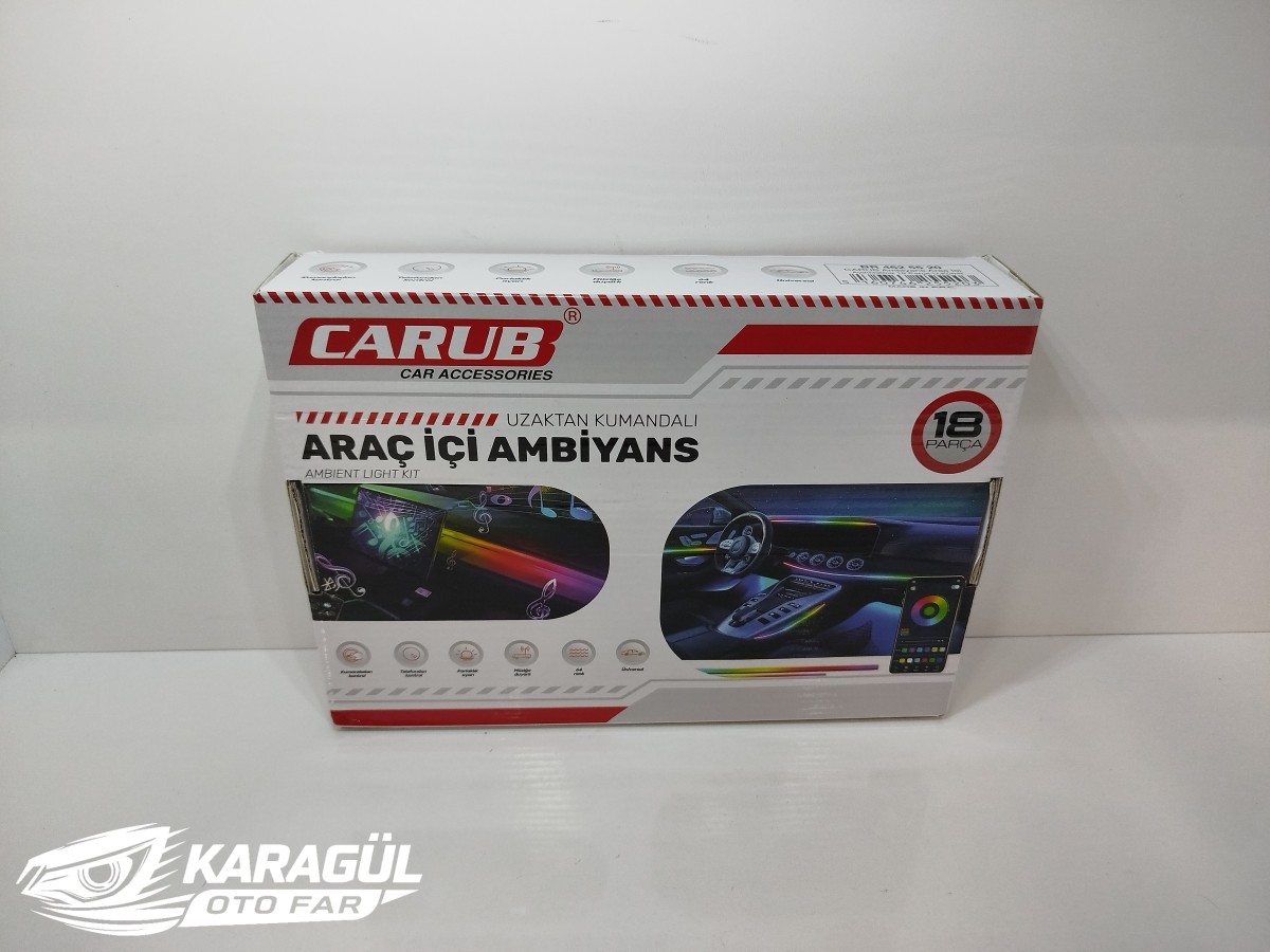 Araç İçi Atmosfer Ambiyans Led Neon Rgb App Kontrollü (12V)
